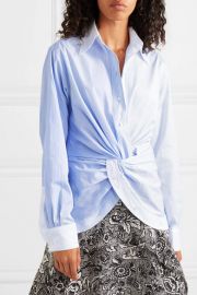 Twist-front paneled cotton-poplin shirt at Net A Porter